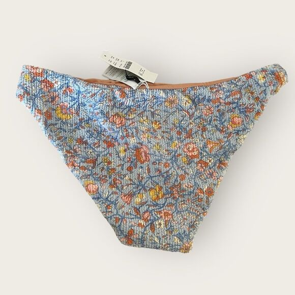J. Crew Blue floral bikini bottom size Large , NWT - Picture 3 of 4